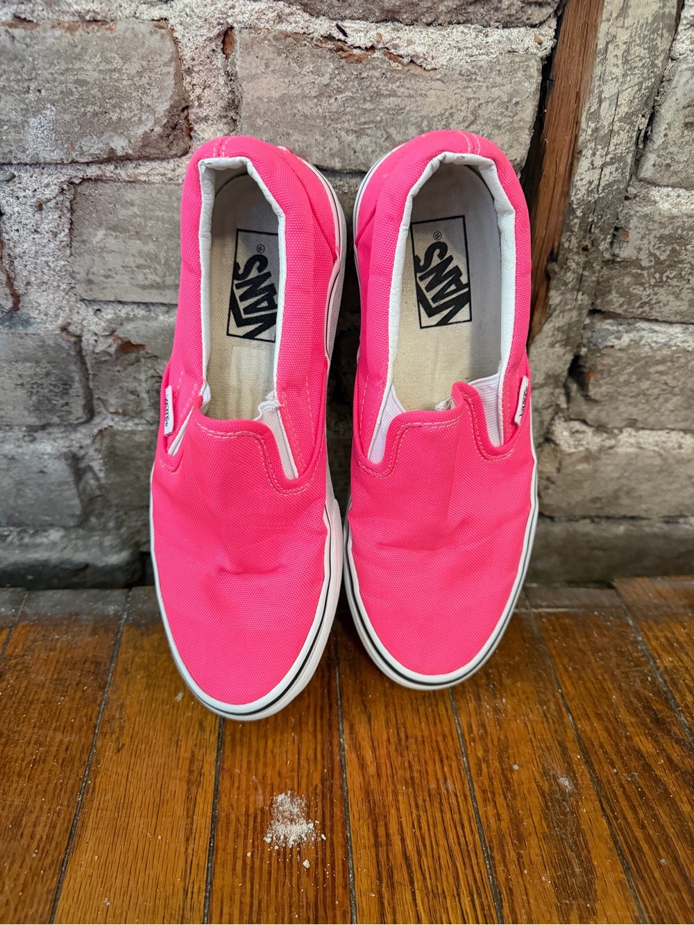 Vans Pink Canvas Classic Slip-On Sneakers